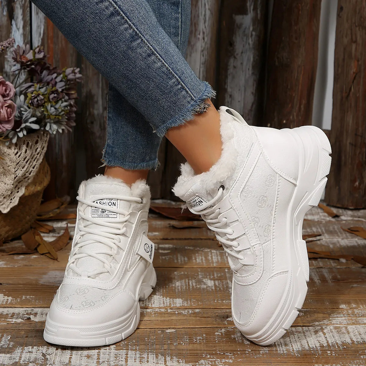 High-Top Platform Chunky Sneaker Boots