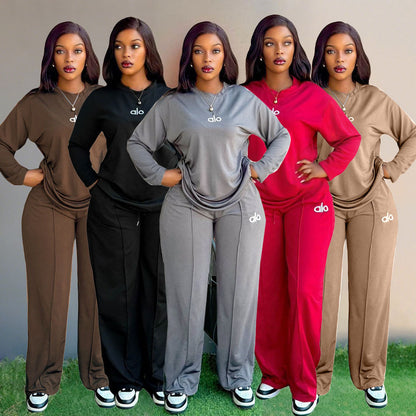 Long sleeved shirt, wide leg pants set