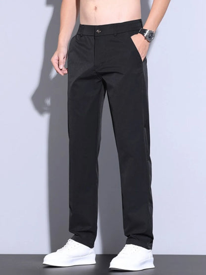 Men's Pocketed Casual Straight Leg Pants
