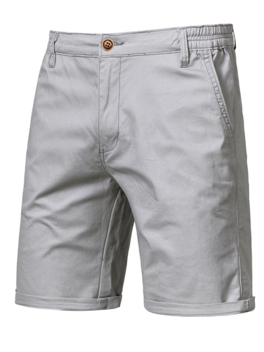 Men's Elastic Waist Shorts with Pockets