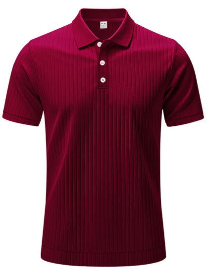 Men's Full Size Ribbed Polo Shirt