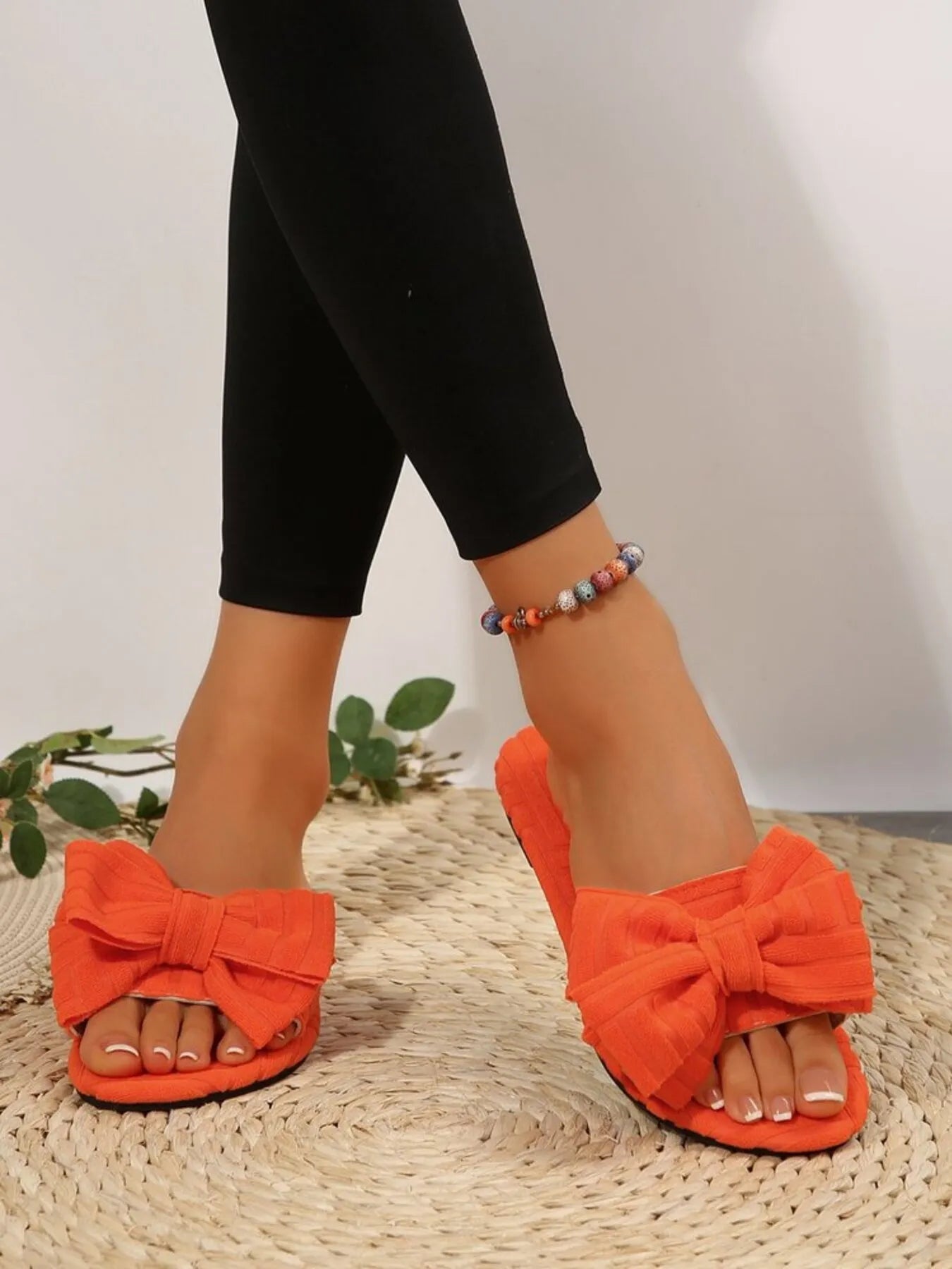 Bow Knot Open Toe Slippers