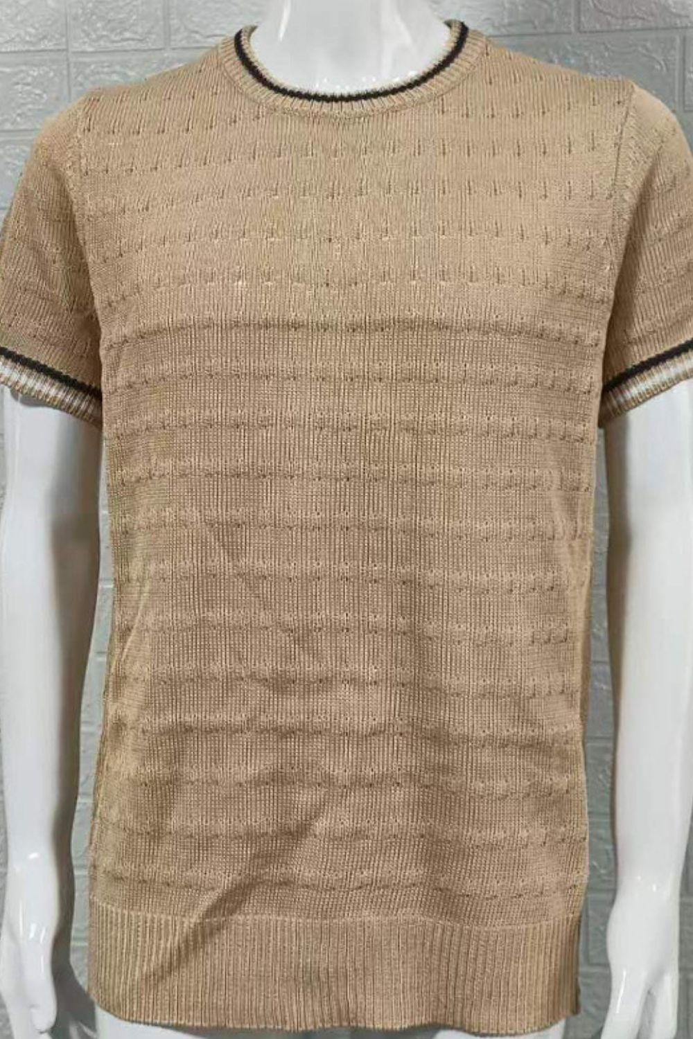 Men's Plus Size Texture Trim T-Shirt