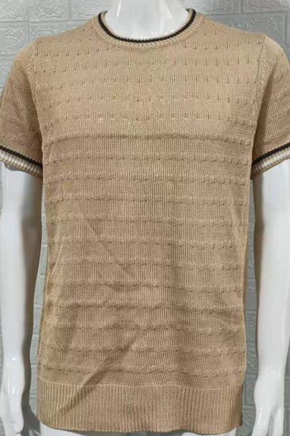 Men's Plus Size Texture Trim T-Shirt