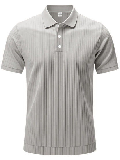 Men's Full Size Ribbed Polo Shirt