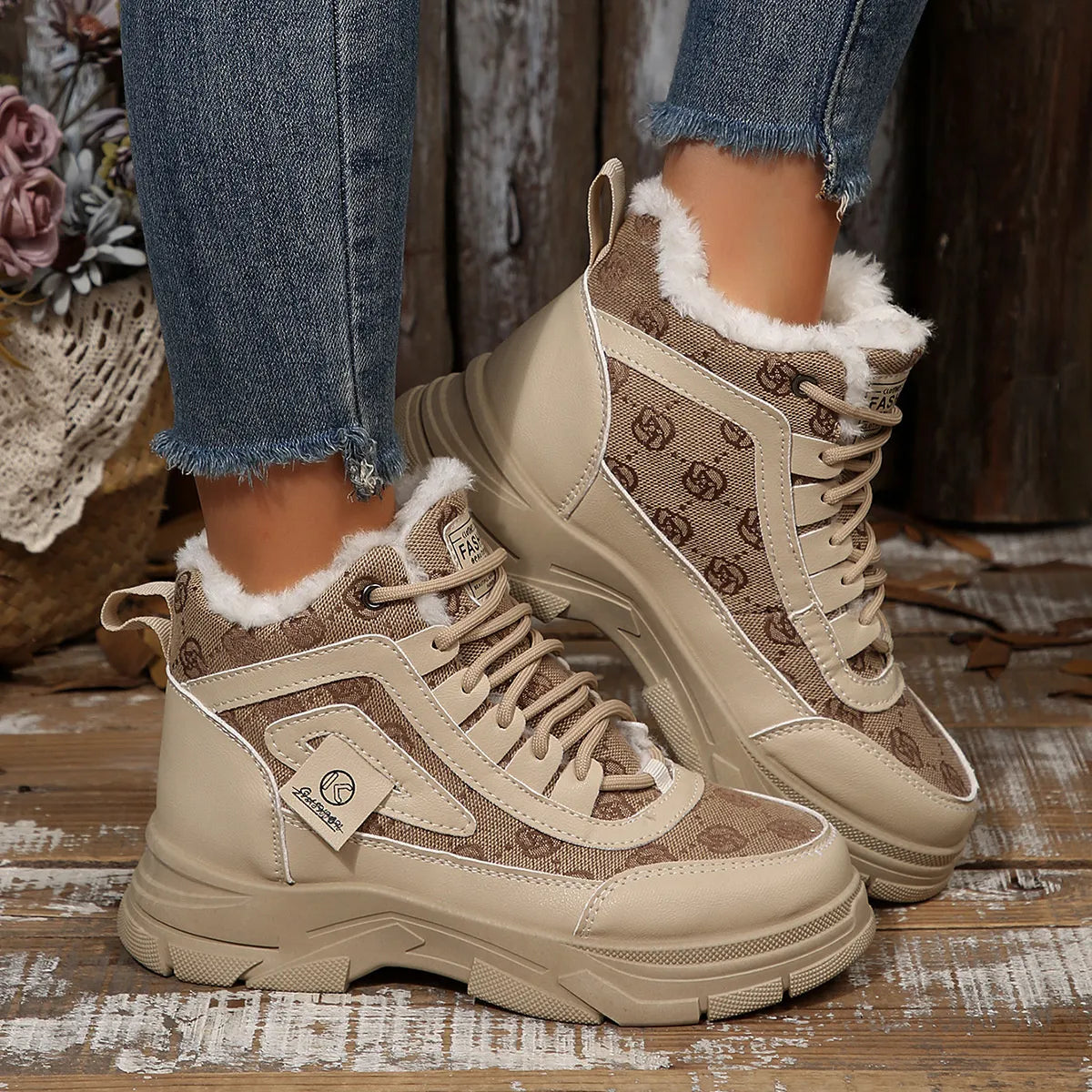 High-Top Platform Chunky Sneaker Boots