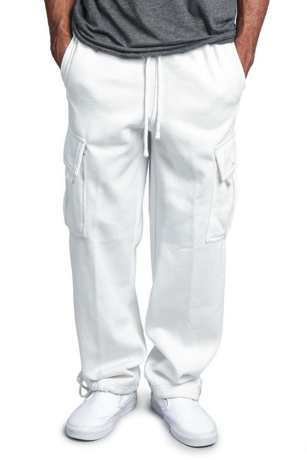Men's Plus Size Drawstring Cargo Pants - MONLANE