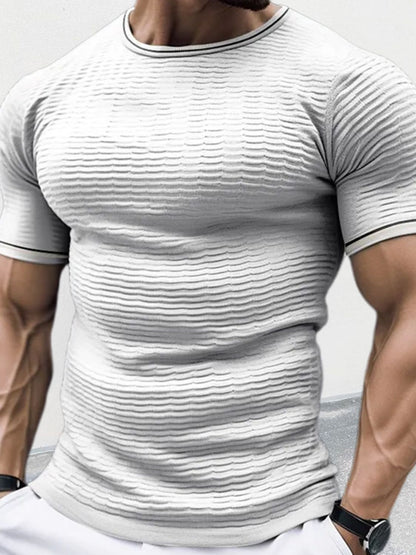 Men's Plus Size Texture Trim T-Shirt