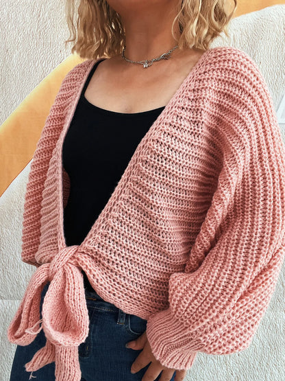Long Sleeve Tie Front Cardigan