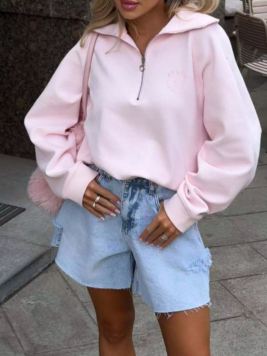 Half Zip Long Sleeve Sweatshirt