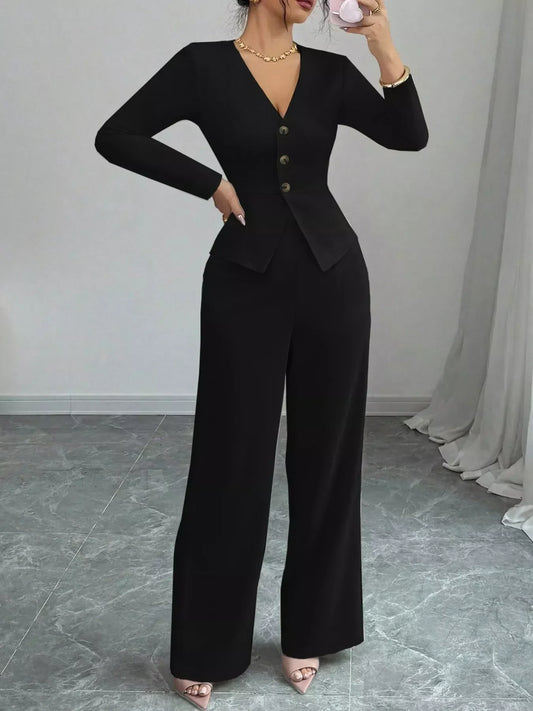 Button Up Pants Set