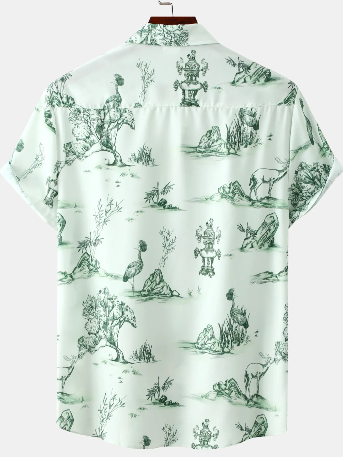 Men's Plus Size Printed Button-Up Shirt