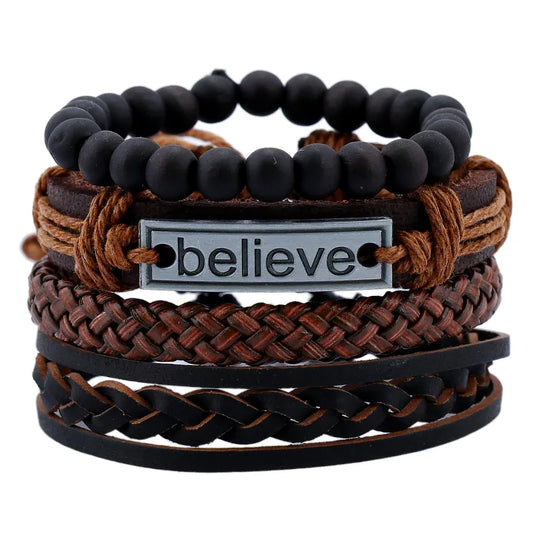 Black Believe Bracelets for Men