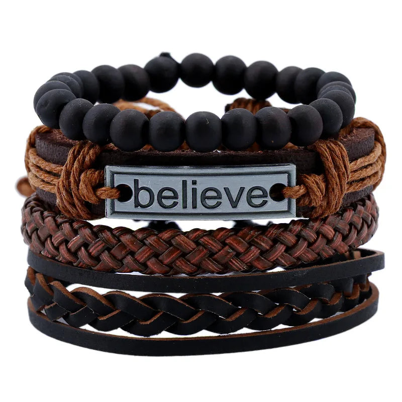 Black Believe Bracelets for Men