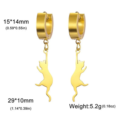 Jumping Cat Dangle Earrings - MONLANE
