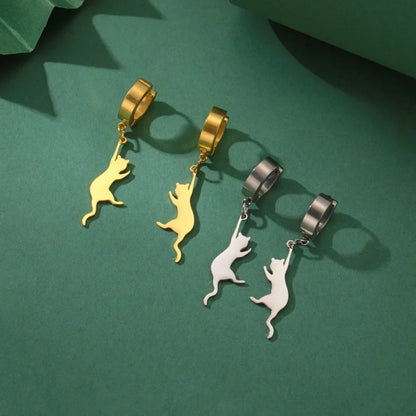 Jumping Cat Dangle Earrings - MONLANE