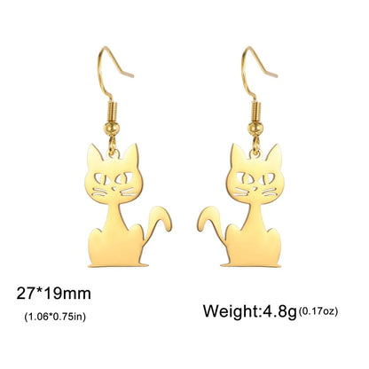 Jumping Cat Dangle Earrings - MONLANE