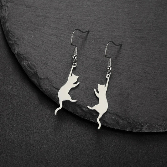 Jumping Cat Dangle Earrings - MONLANE