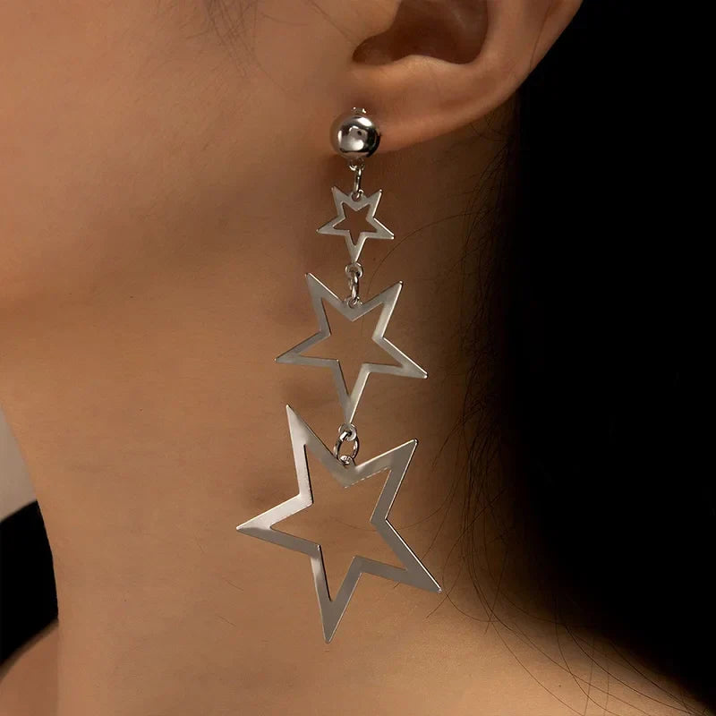 Vintage Metal Round Dangle Earrings