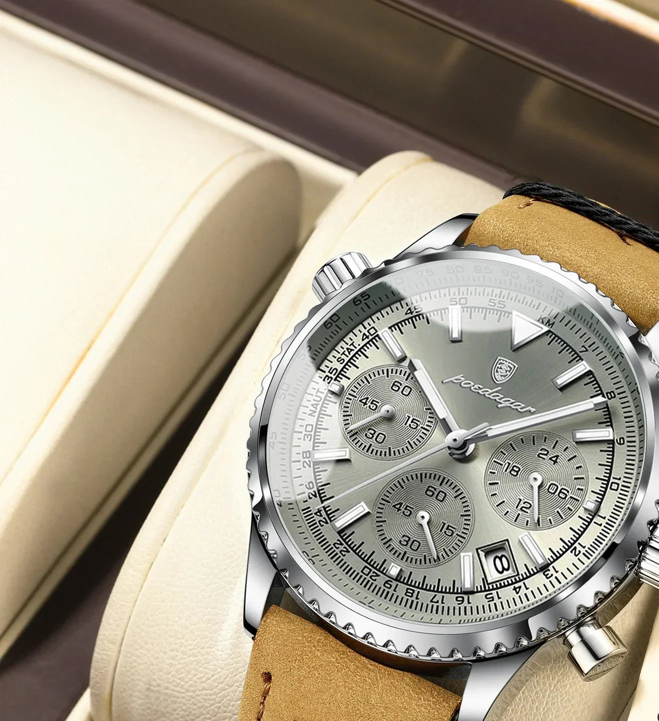 Quartz Waterproof Leather Wristwatch