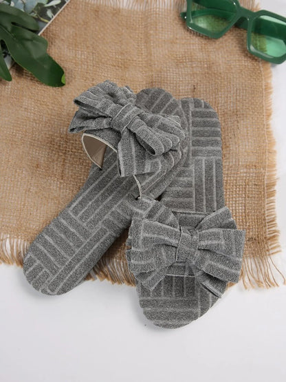Bow Knot Open Toe Slippers