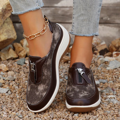 Wedge Sneakers with Zip