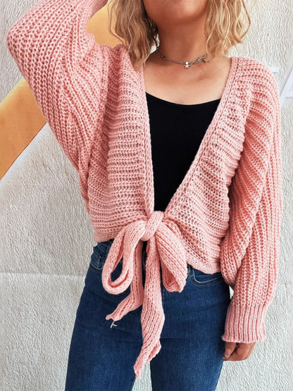 Long Sleeve Tie Front Cardigan