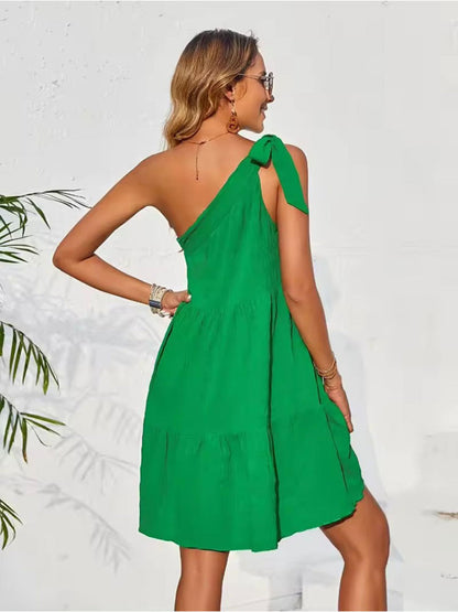 Single Shoulder Mini Dress