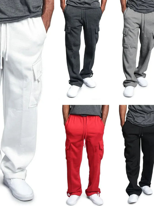 Men's Plus Size Drawstring Cargo Pants - MONLANE