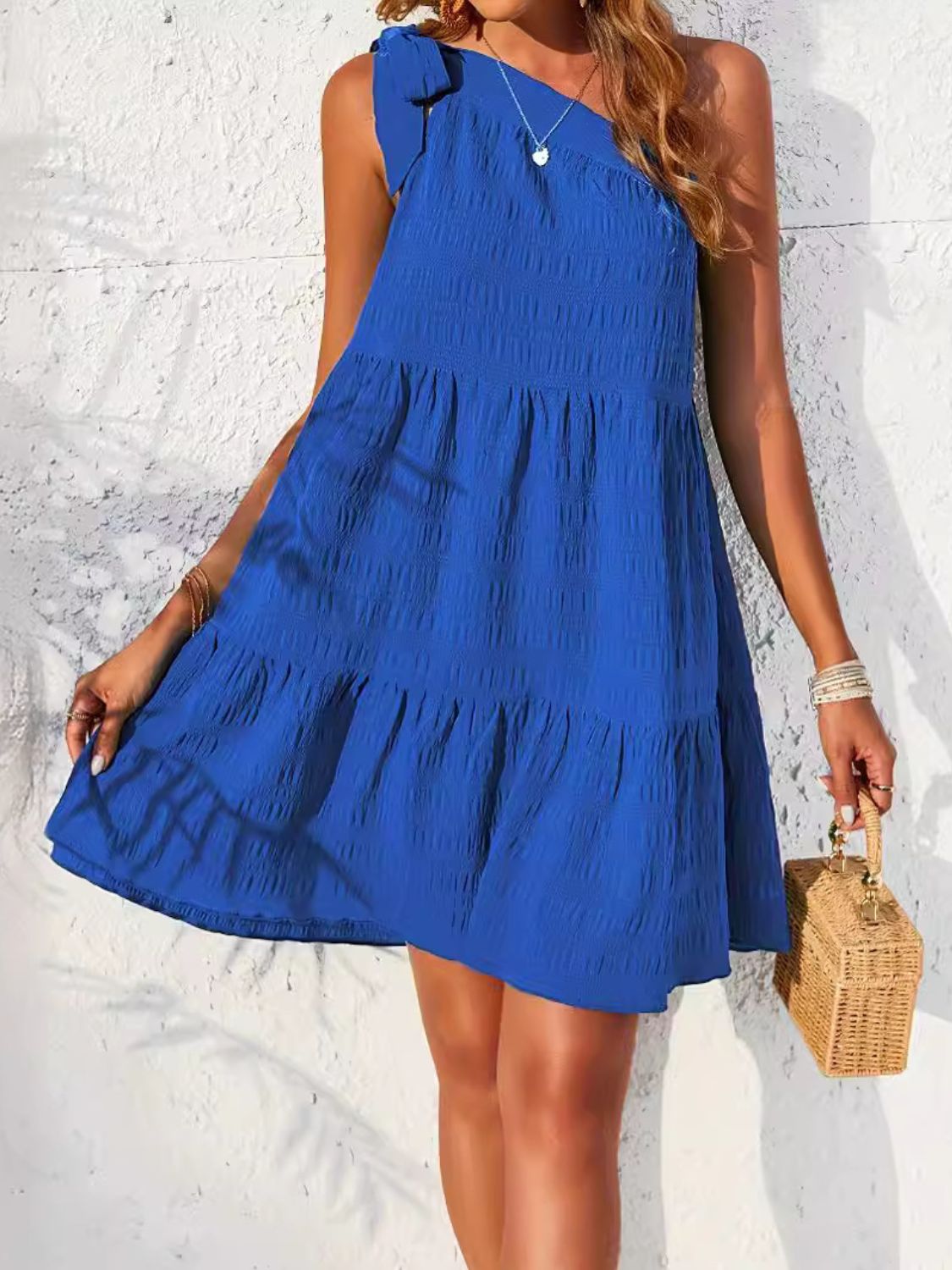 Single Shoulder Mini Dress