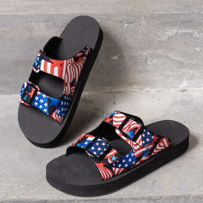 Patriotic Double Strap Sandals