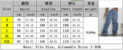 Pleated loose jeans