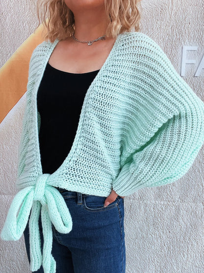 Long Sleeve Tie Front Cardigan