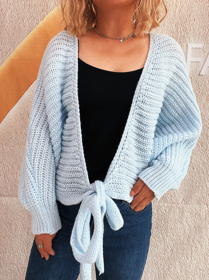 Long Sleeve Tie Front Cardigan