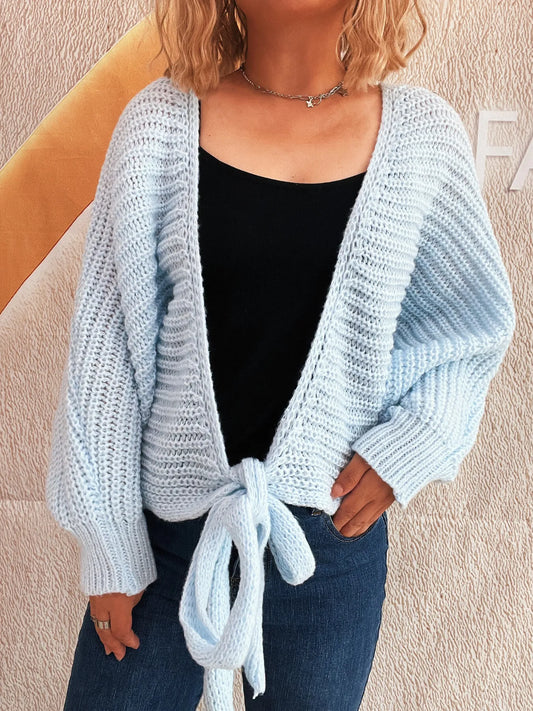 Long Sleeve Tie Front Cardigan