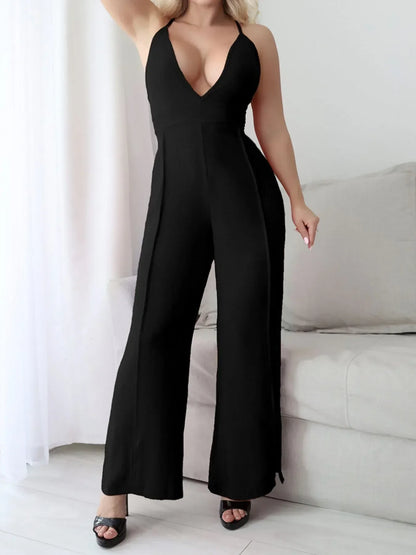 Crisscross Back Wide Leg Jumpsuit