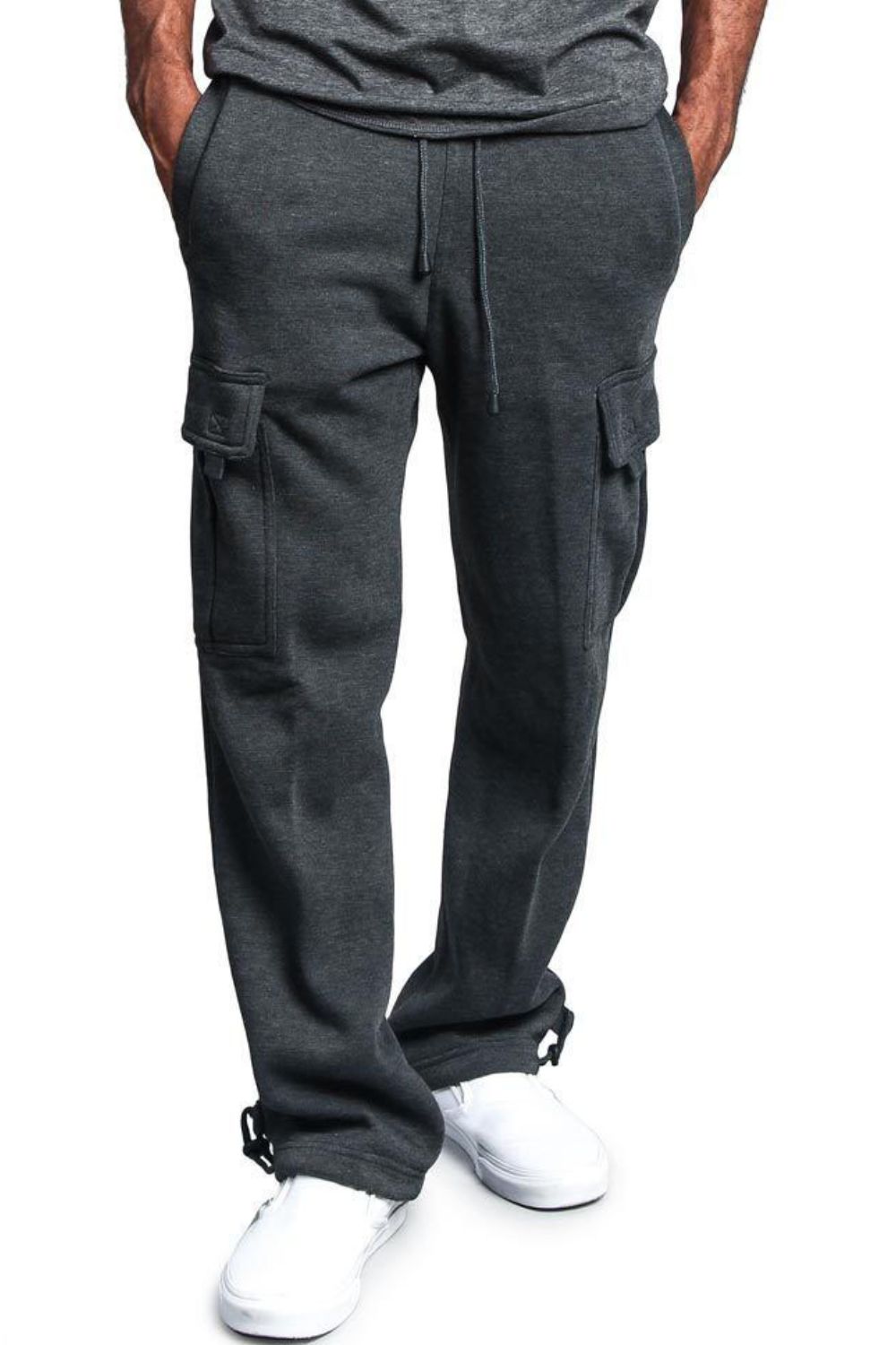 Men's Plus Size Drawstring Cargo Pants - MONLANE