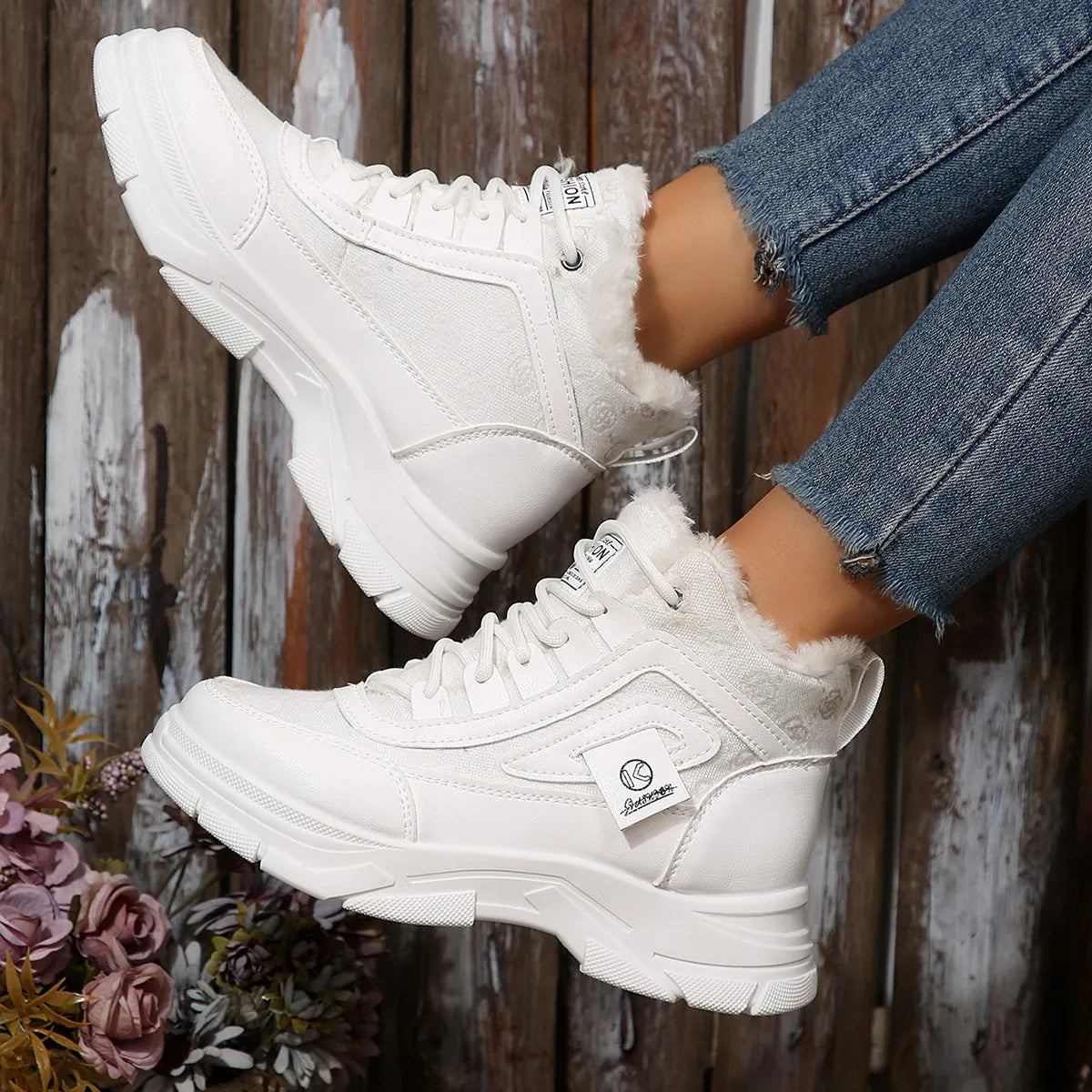 High-Top Platform Chunky Sneaker Boots