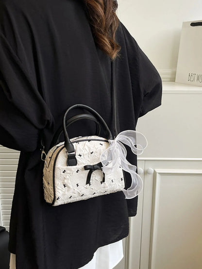 Ruched Bow Crossbody Bag