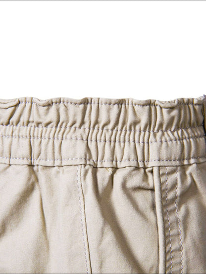 Men's Elastic Waist Shorts with Pockets