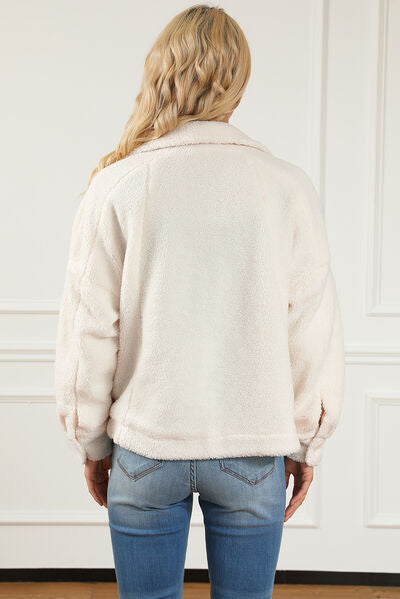 Fuzzy Button Up Outerwear