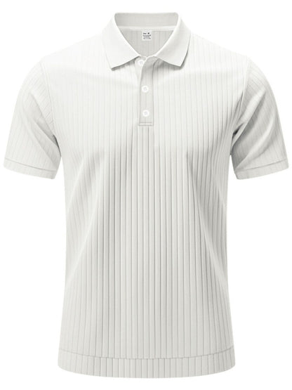 Men's Full Size Ribbed Polo Shirt