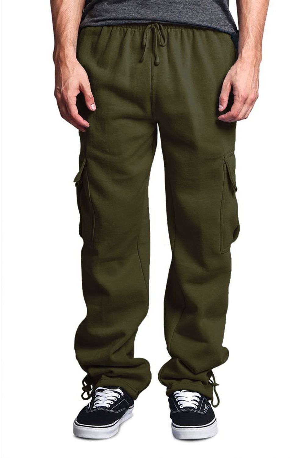 Men's Plus Size Drawstring Cargo Pants - MONLANE