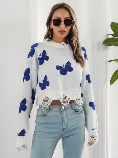 Butterfly Cropped Sweater