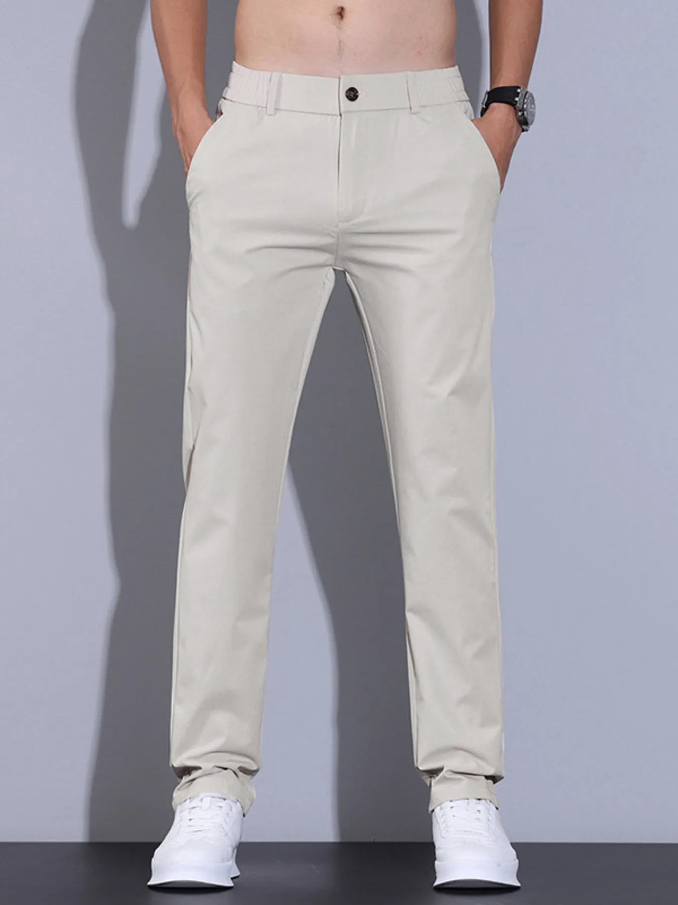 Men's Pocketed Casual Straight Leg Pants