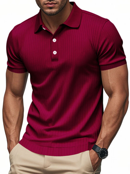 Men's Full Size Ribbed Polo Shirt