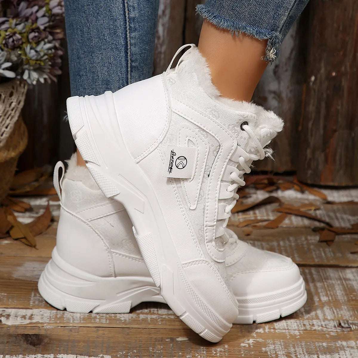 High-Top Platform Chunky Sneaker Boots